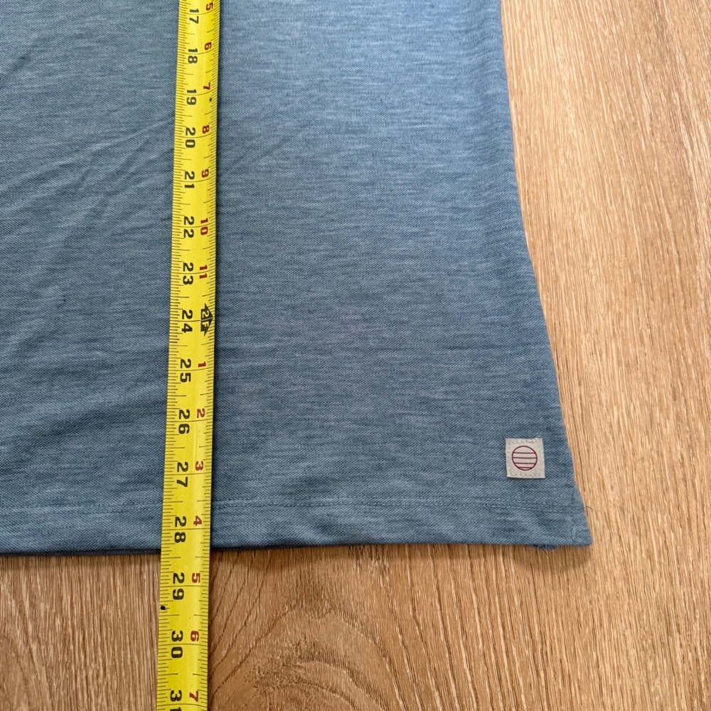 Marine Layer Air Polo Men Large Coronet Blue Re-Spun Sustainable Short Sleeve - Picture 7 of 8